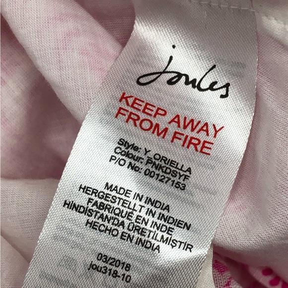 2/$30 Joules Dress Orianne Sleeveless Embroidered Pink & White Geometric Size 4 - Picture 15 of 15